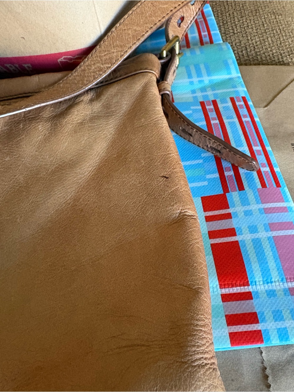 HOBO Tan Leather Crossbody Messenger Bag - Picture 13 of 13